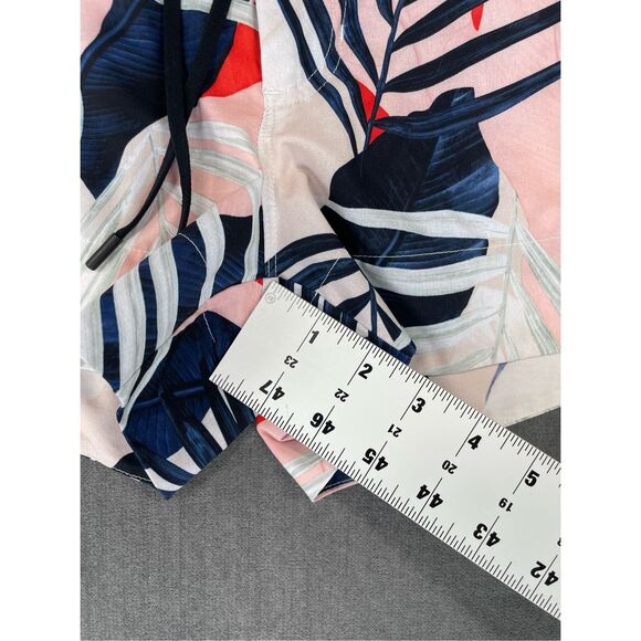 Athleta Board Shorts Women 2 Pink Palm Leaf Print Swim Zip Pockets‎ Athleisure - Picture 5 of 11